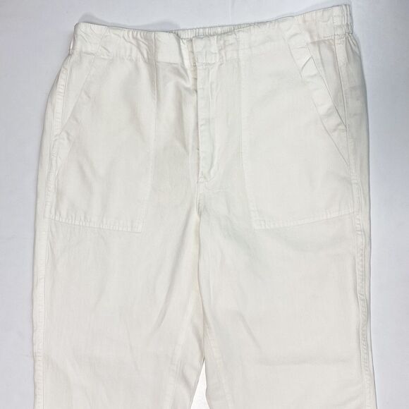 J Crew Seaside Crop Pants Sz 12 Hi-Rise Lyocell Off White Casual Ankle Crop NEW - Picture 7 of 11